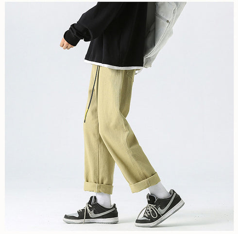 Fall Men's Straight Leg Loose Casual Denim Jean Pants